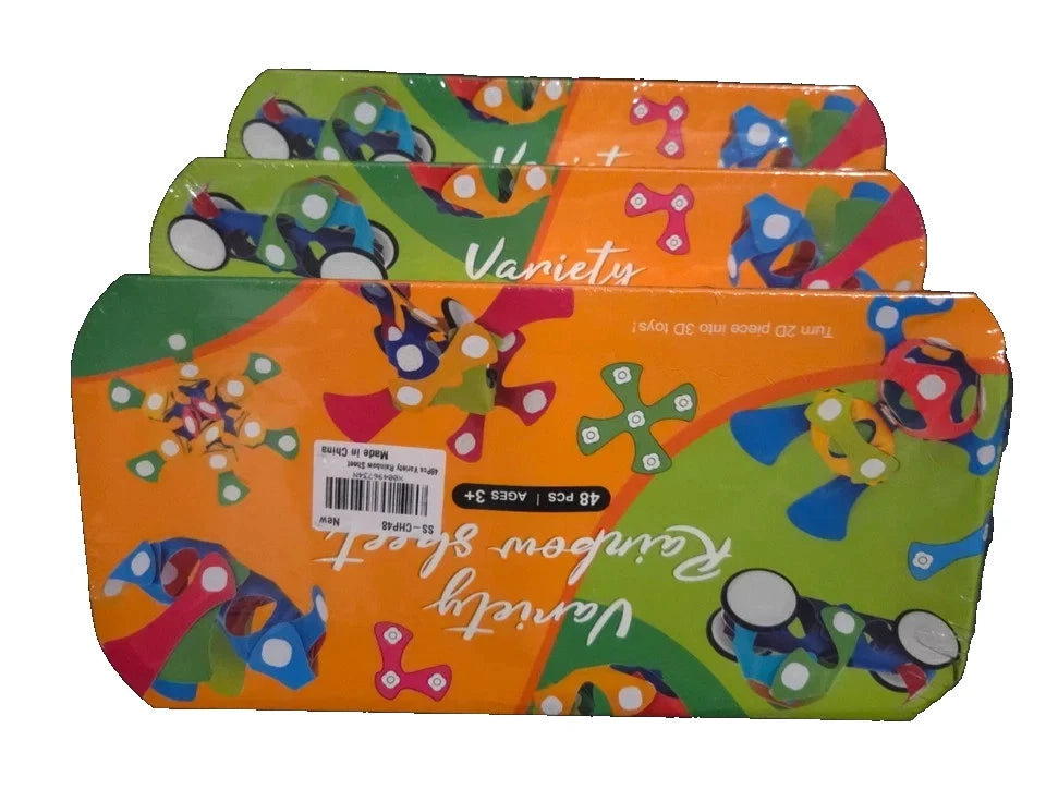 Lot of 3 - 48-Piece Variety Rainbow Magnetic Sheet /DIY Rainbow Sheet Kit – STEM