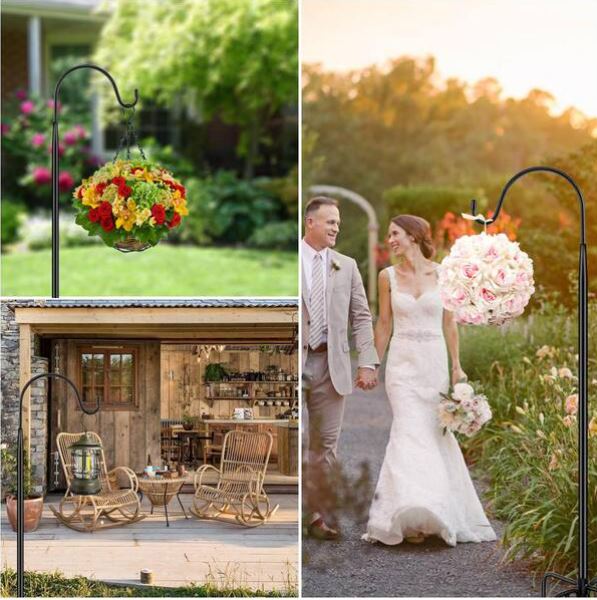 Heavy-Duty Shepherd’s Hook Garden Stakes – 8-Pack Bundle | Adjustable Height Up to 92”