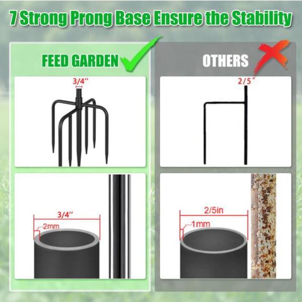 Heavy-Duty Shepherd’s Hook Garden Stakes – 8-Pack Bundle | Adjustable Height Up to 92”