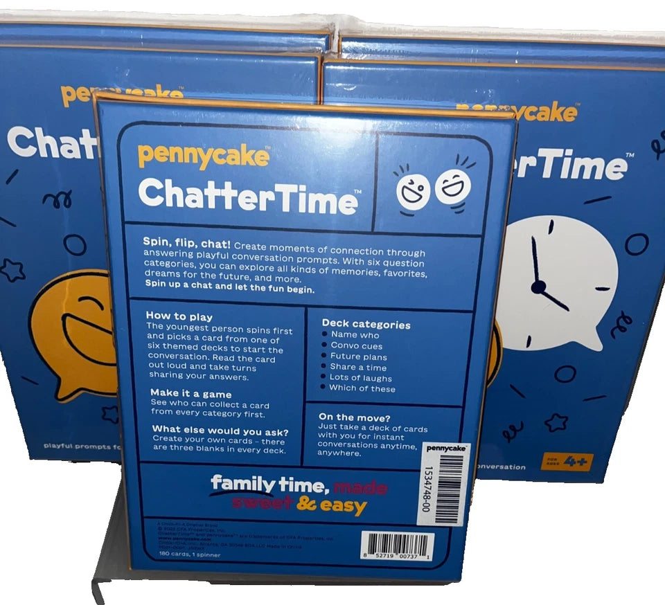 Lot of 5 - Pennycake ChatterTime Card Game For Family Conversations - Kids 4+ NEW