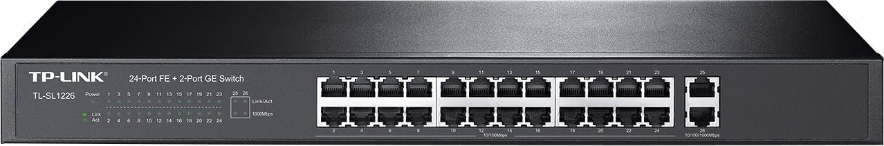 TP-Link TL-SL1226 24-Port +2 - Unmanaged Rackmount Network Switch by TP-Link