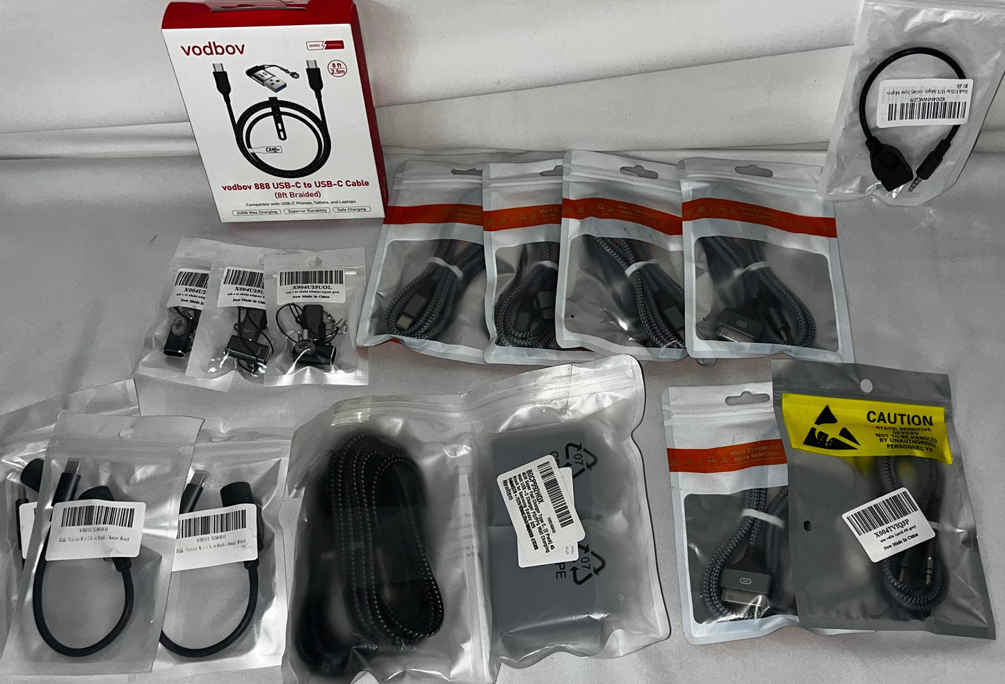 Lot of 15 - Mixed USB-C Cables, Charging Adapters & Audio Accessories