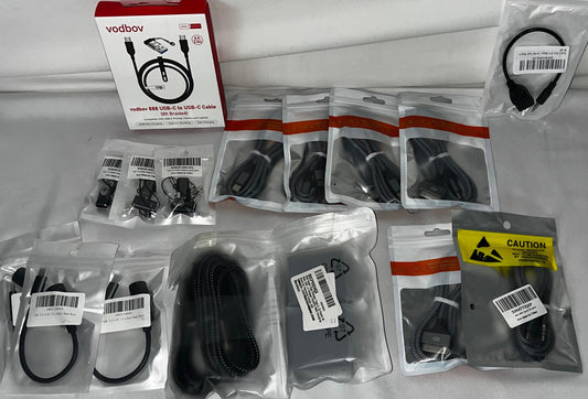 Lot of 15 - Mixed USB-C Cables, Charging Adapters & Audio Accessories