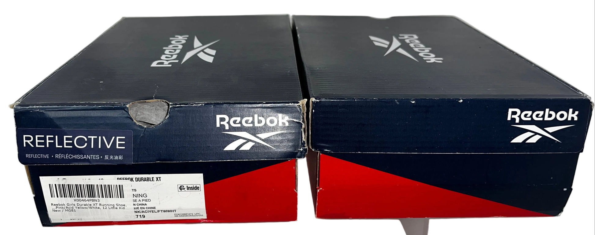 Lot of 2 - Reebok Durable XT Girls Running Shoes Pink White Yellow Size 12 Little Kid by Reebok