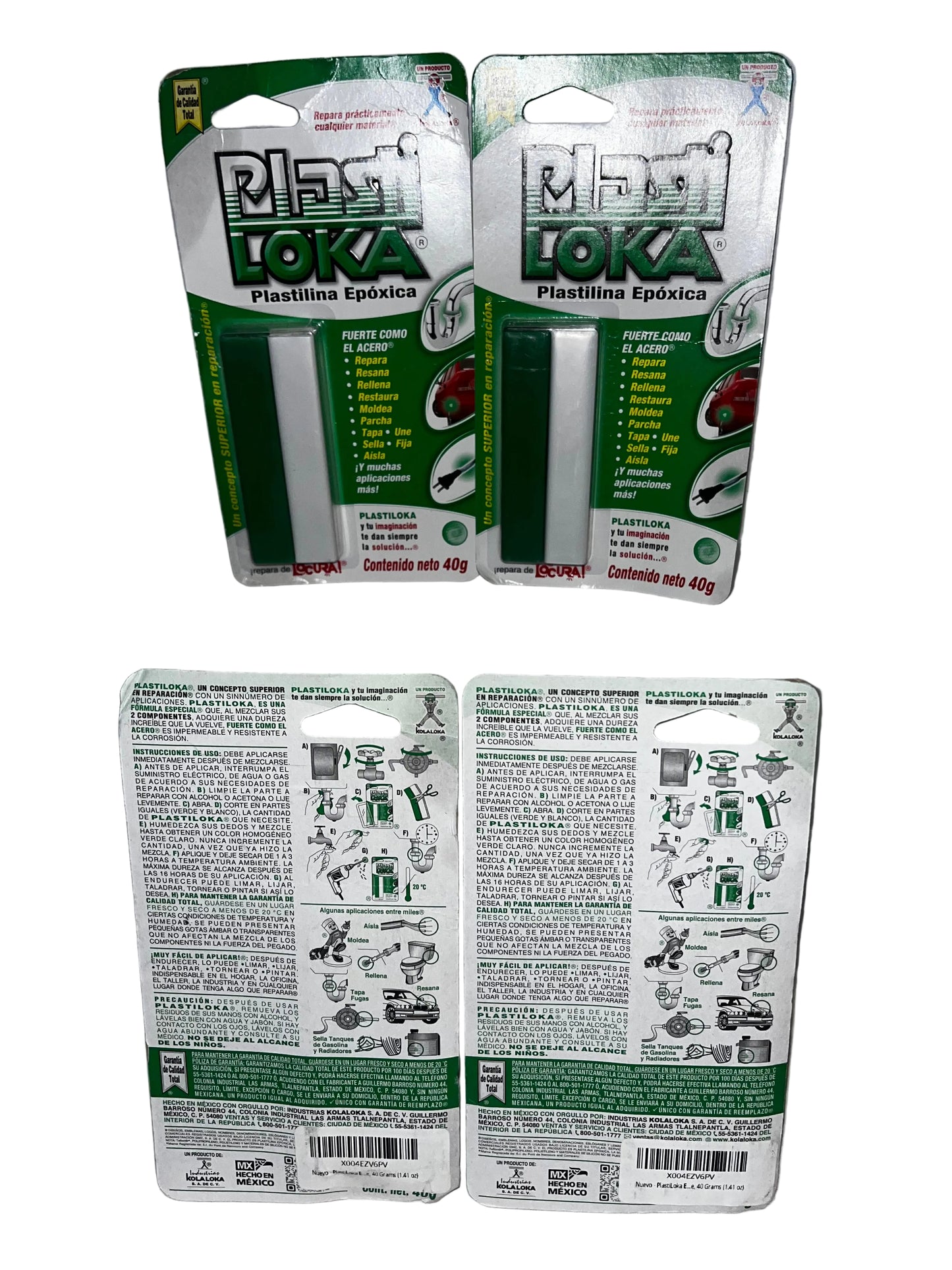 Lot of 4 - PlastiLOKA Epoxy Putty Sticks 40g Repair Compound Adhesive by PlastiLOKA