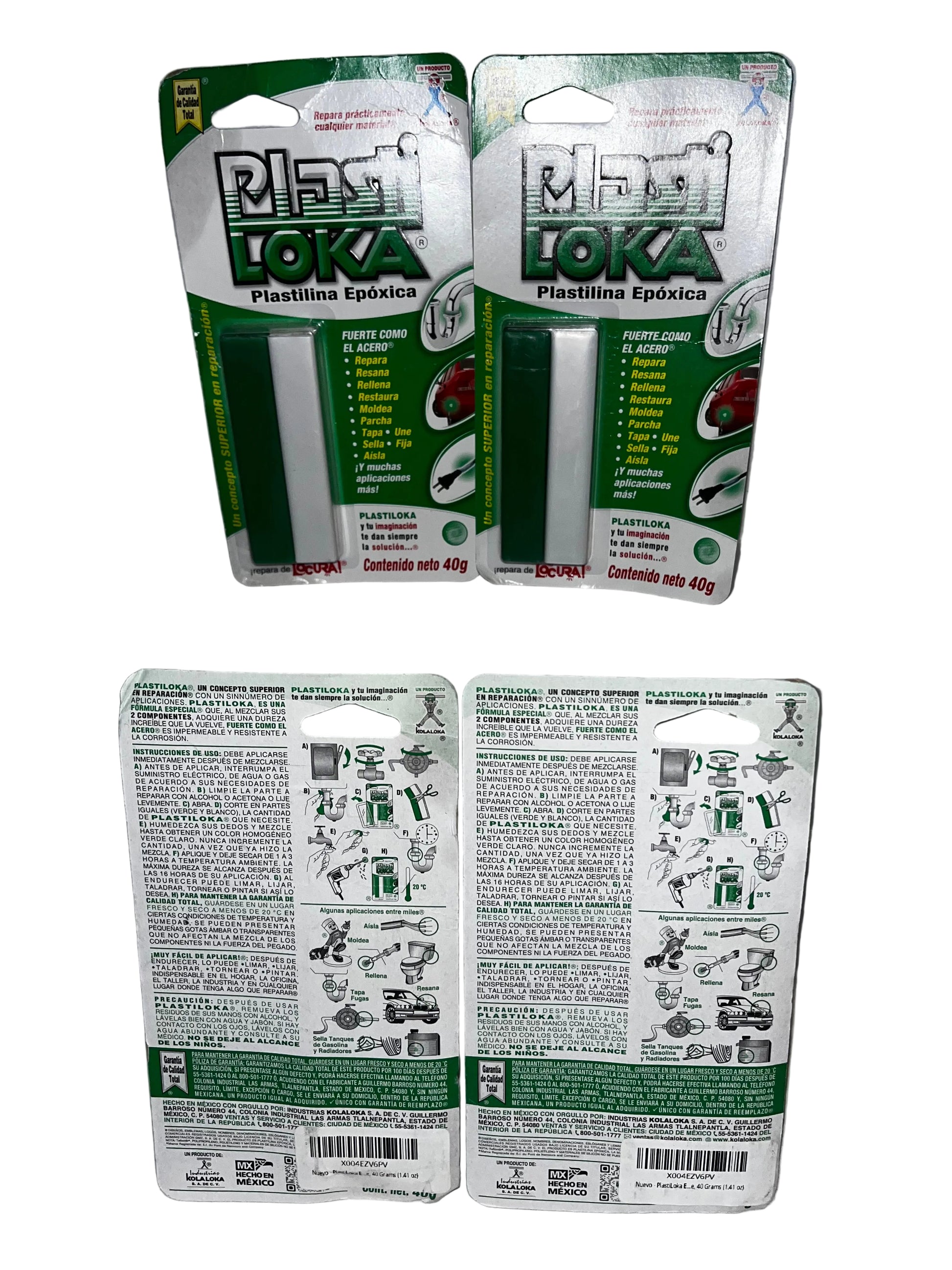 Lot of 4 - PlastiLOKA Epoxy Putty Sticks 40g Repair Compound Adhesive by PlastiLOKA