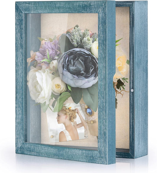 Love-KANKEI Shadow Box Display Case Memory Frame Deep Display Cabinet Gray by Love-KANKEI