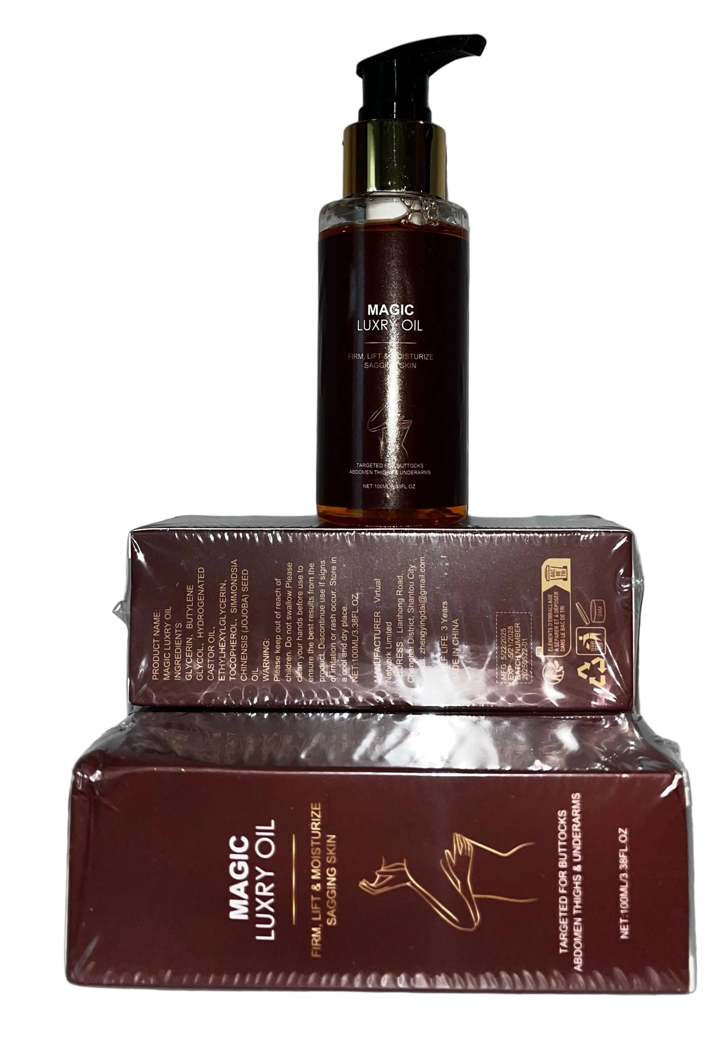 Lot of 4 - Magic Luxury Oil Firm Lift Moisturize Skin 100mL Vitamin E by Besque Magic Luxury Oil