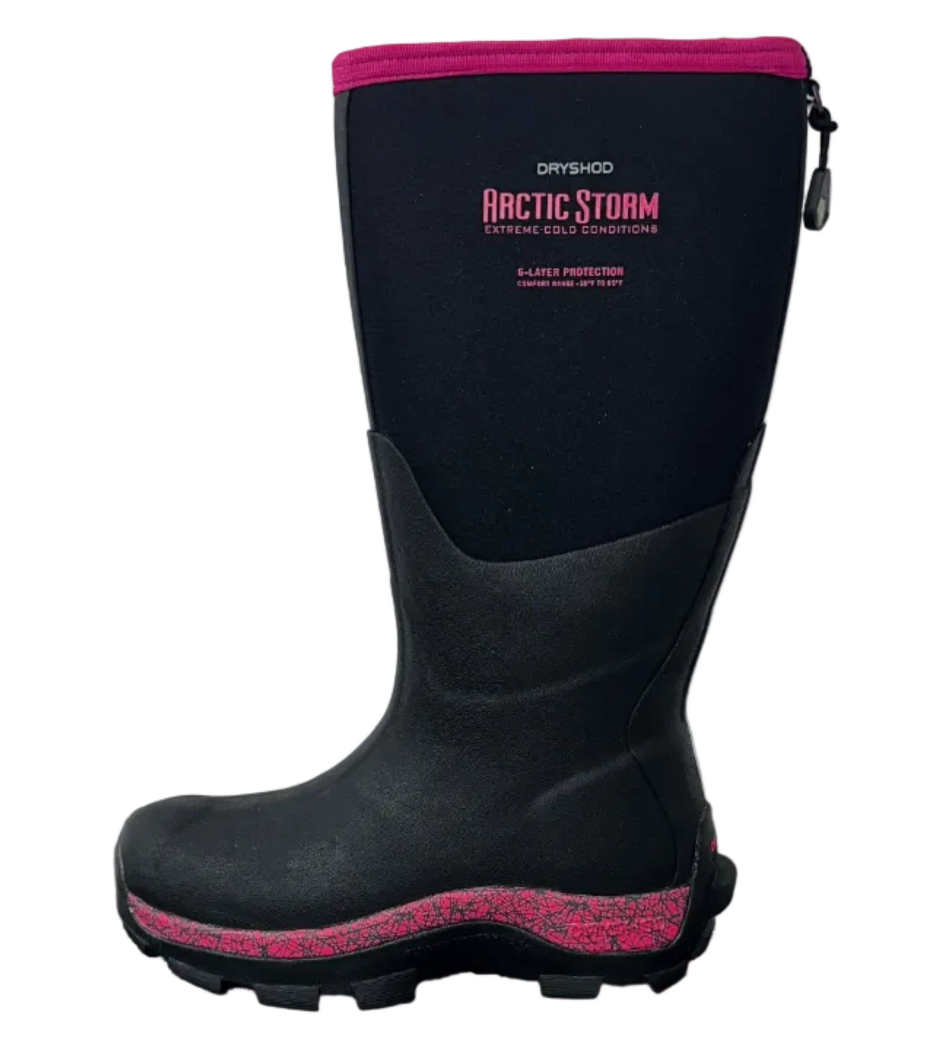 Dryshod Arctic Storm Hi Women's Waterproof Insulated Winter Boots Black Pink Size 6 by Dryshod