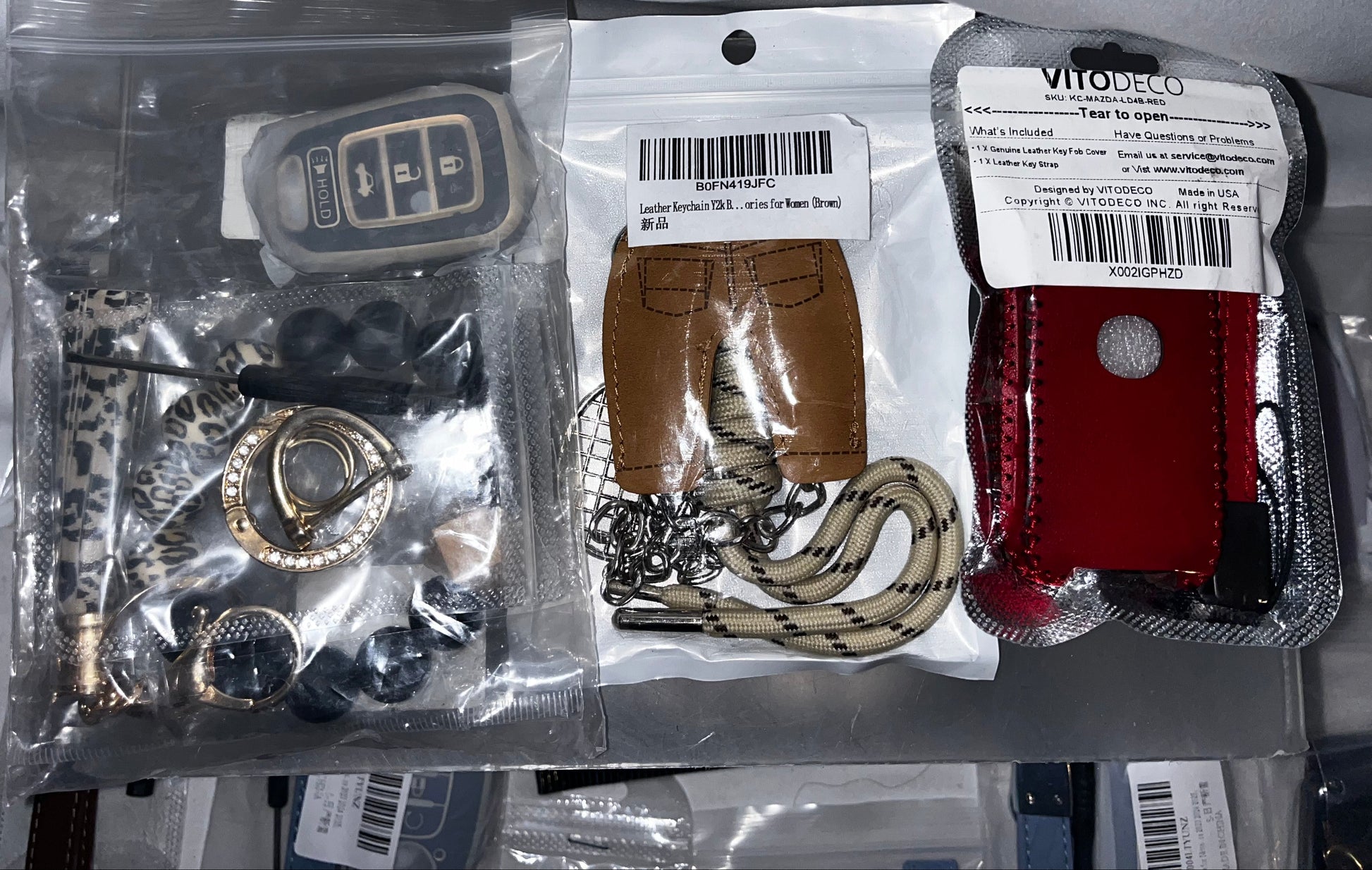 Lot of 13 - Mixed Car Key Fob Covers Keychains & Accessories