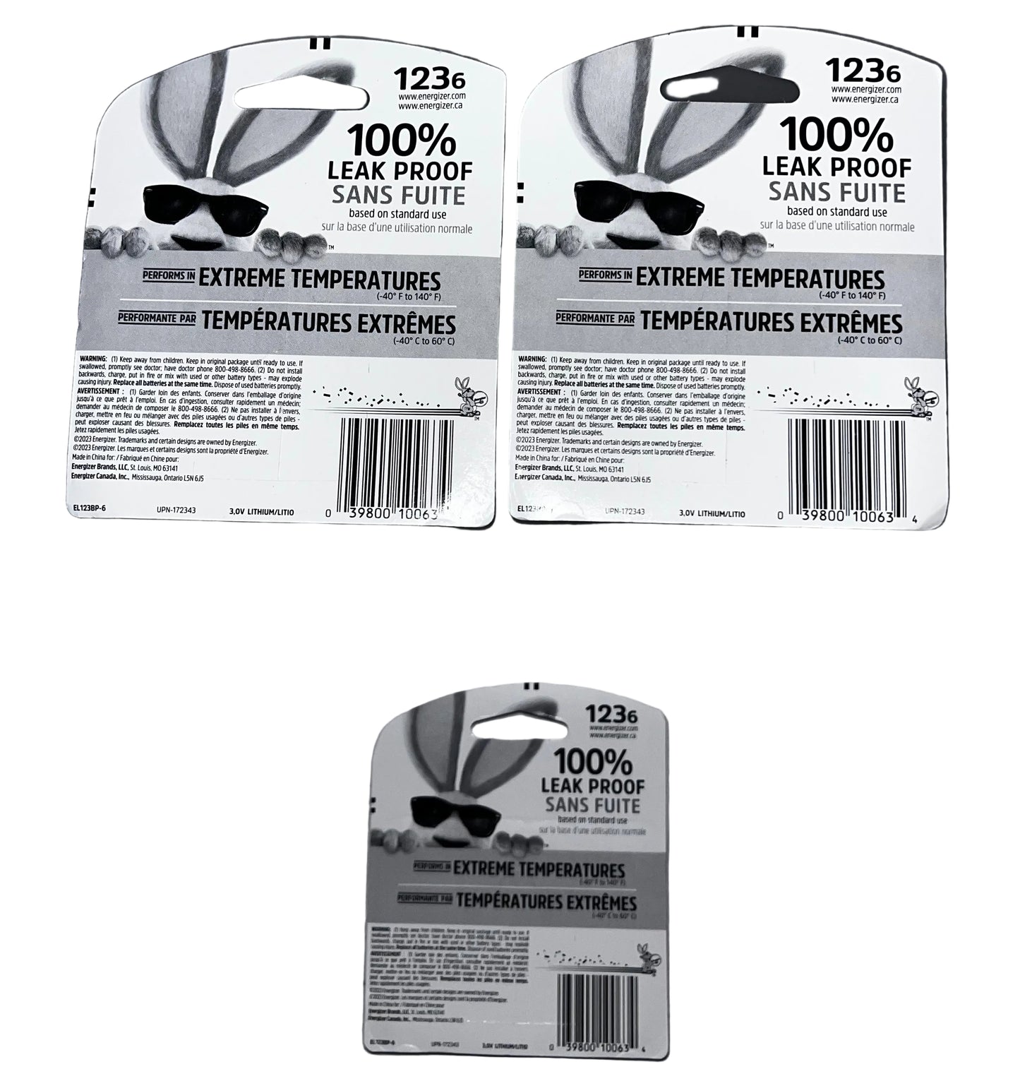 Lot of 3 - Energizer 123 Lithium Battery 6-Pack CR123A EL123APB-6 by Energizer