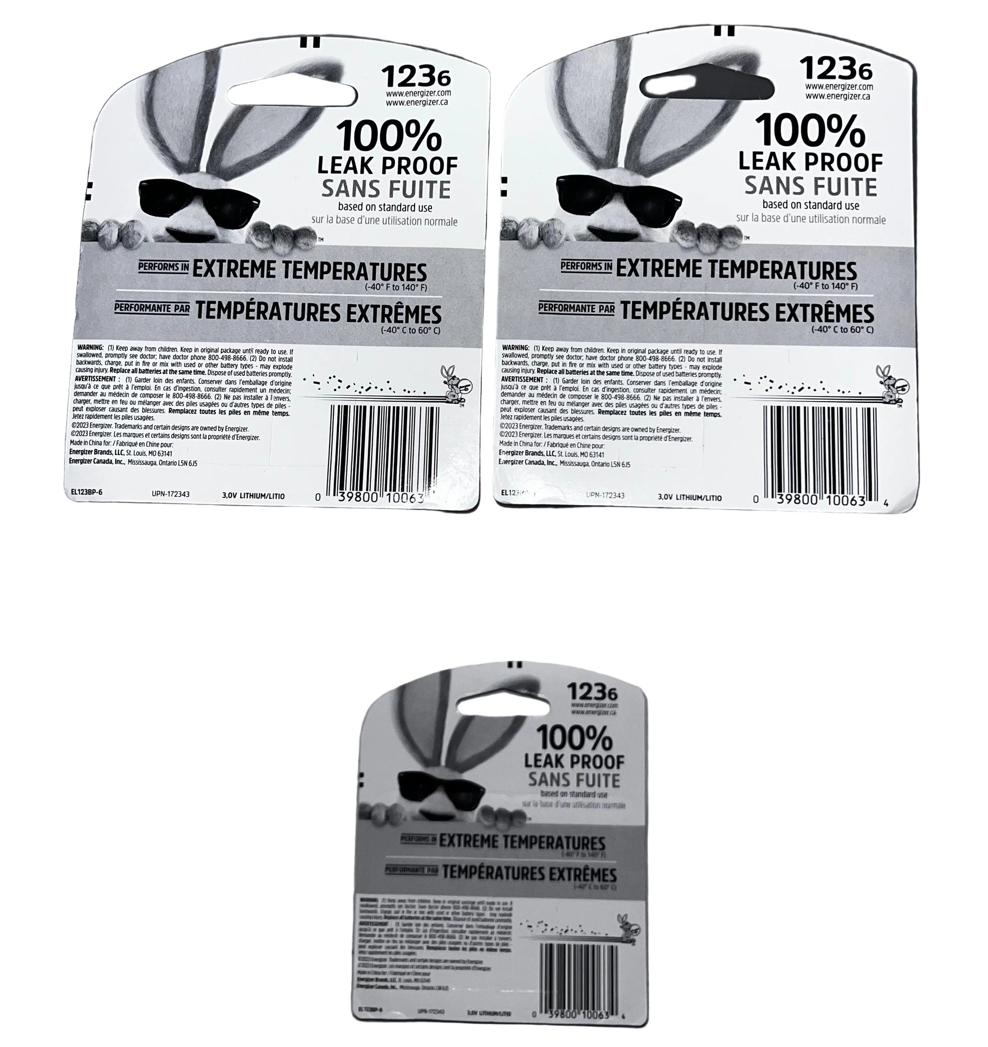 Lot of 3 - Energizer 123 Lithium Battery 6-Pack CR123A EL123APB-6 by Energizer
