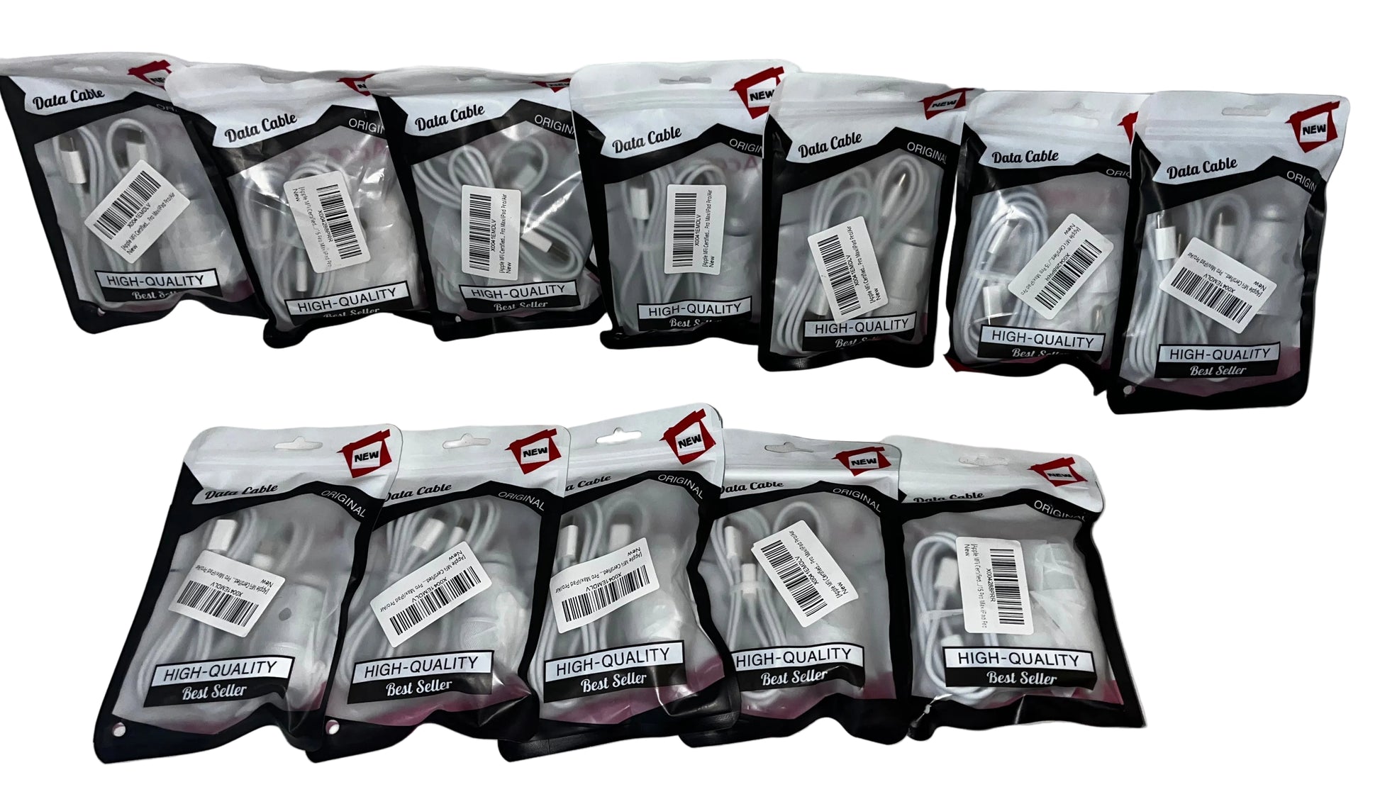 Lot of 12 - USB-C Charging Cables White Fast Charge Data Sync Cord Bundle