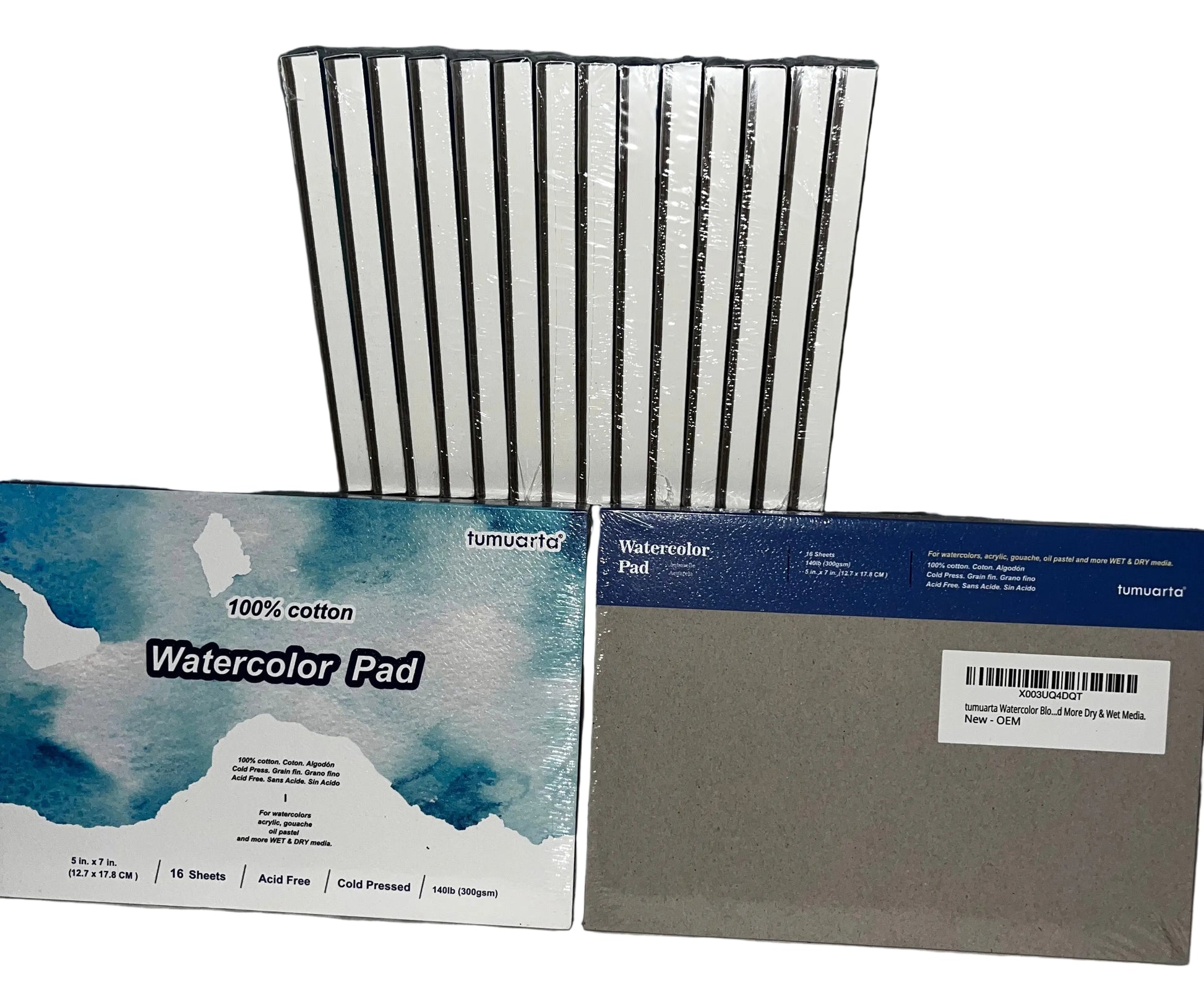 Lot of 16 - Watercolor Pads 5x7 100% Cotton Acid Free 140lb by Tumuarta
