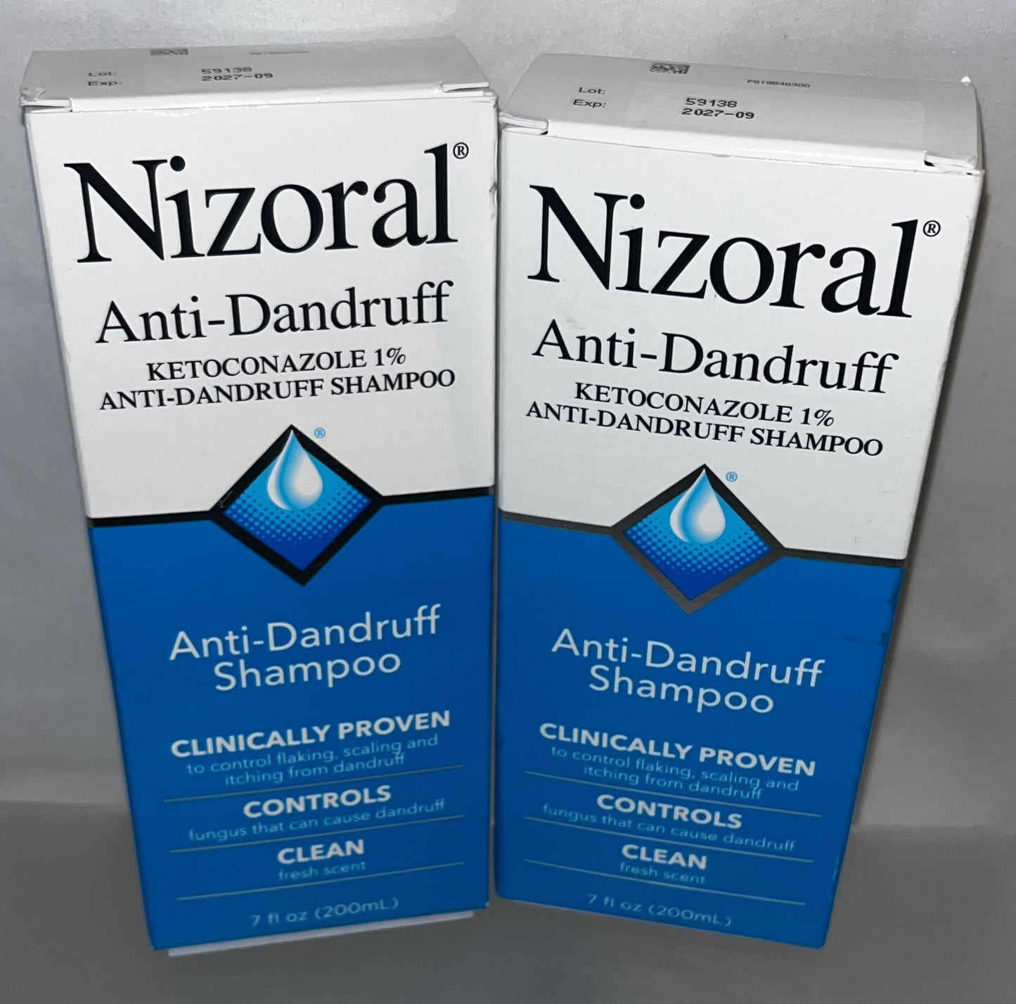 Lot of 2 - Nizoral Anti-Dandruff Shampoo 7oz Ketoconazole 1% Exp 2027 by Nizoral
