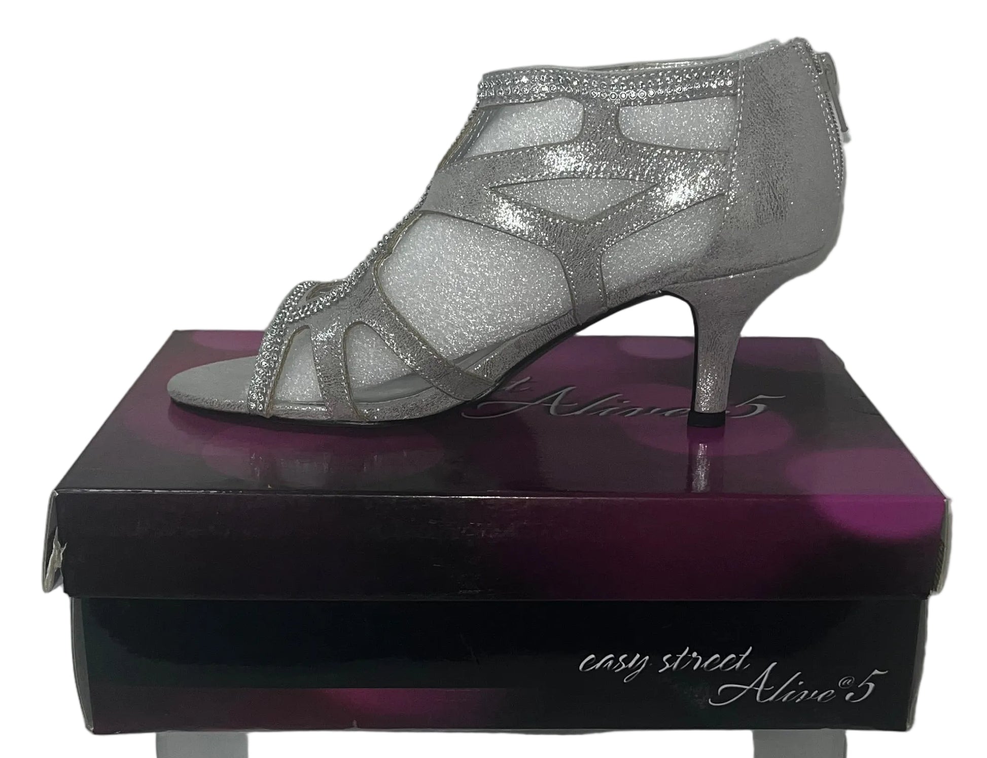 Easy Street Flattery Women's Silver Rhinestone Evening Pumps Size 11W Wide New by Easy Street
