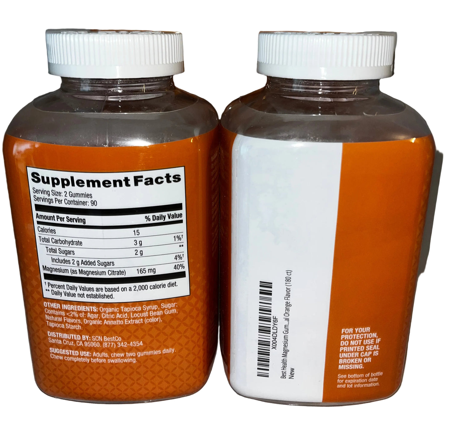 Lot of 4 - Best Health Magnesium Gummies 180 Count Orange Flavor by Best Health