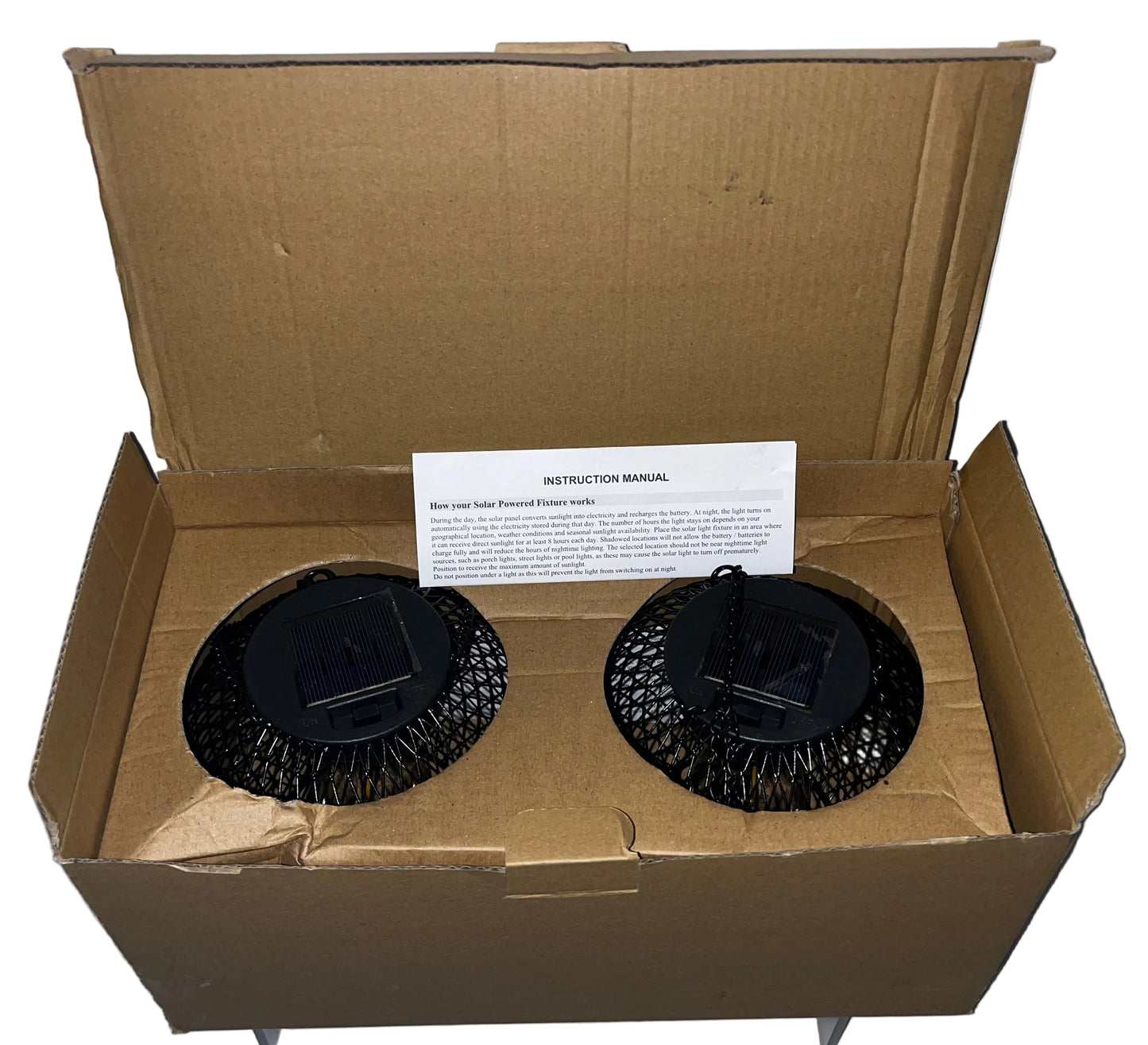 Lot of 2 - Solar Hanging Lantern Sets Outdoor LED Garden Lights 2 Pack