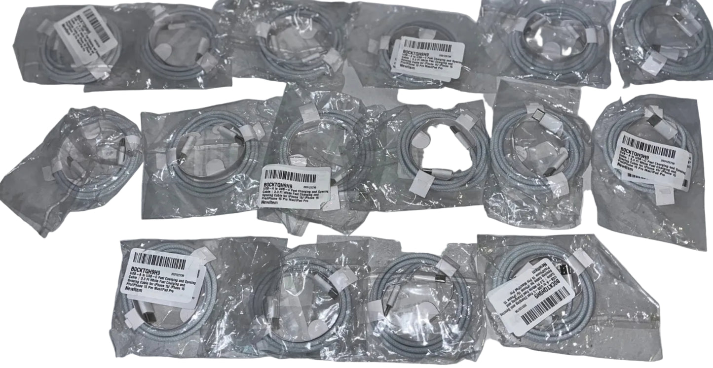 Lot of 34 - USB Charging Cables USB-C to USB-C & USB-A to USB-C by Cable