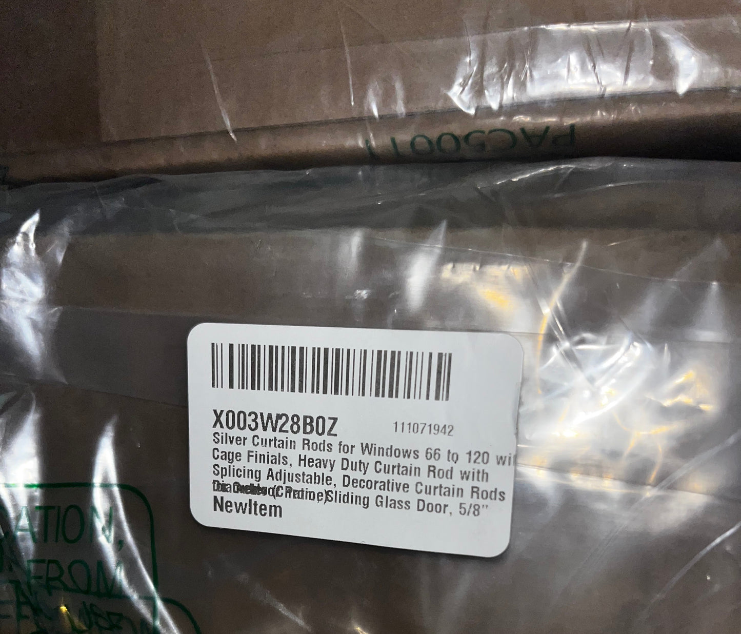 Lot of 6 - Adjustable Silver Curtain Rod Sets 66-120 in