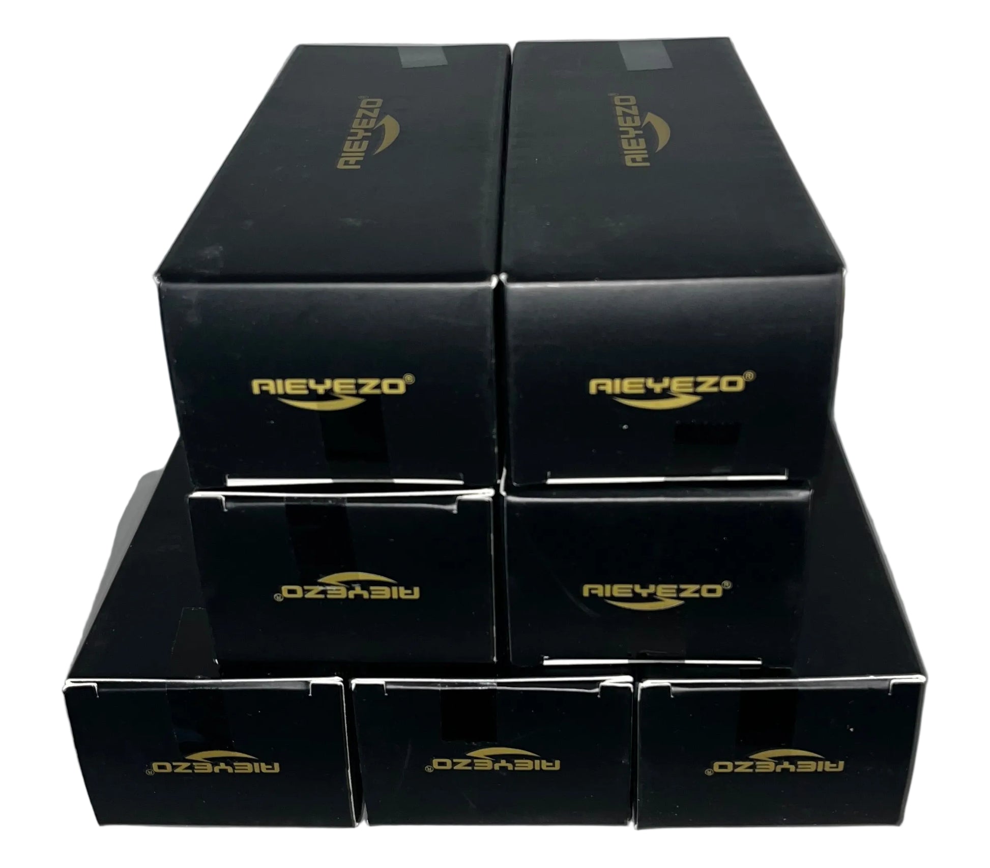 Lot of 7 - AIEYEZO Oval Gold Frame Black Lens Sunglasses UV Protection by AIEYEZO