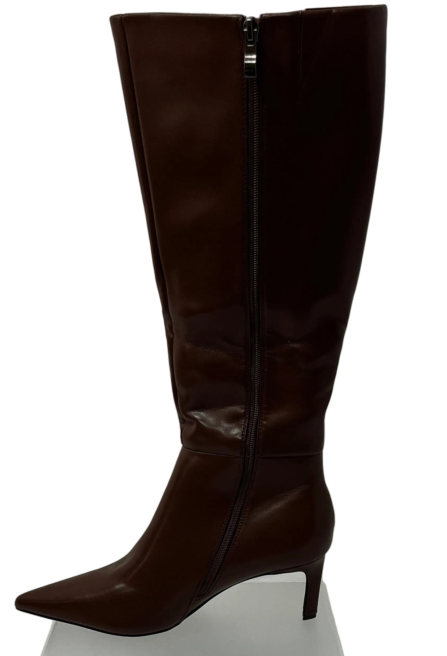 Lot of 2 - MiraAzzurra Women's Brown Knee High Boots Pointed Toe Kitten Heel Size 10 by MiraAzzurra