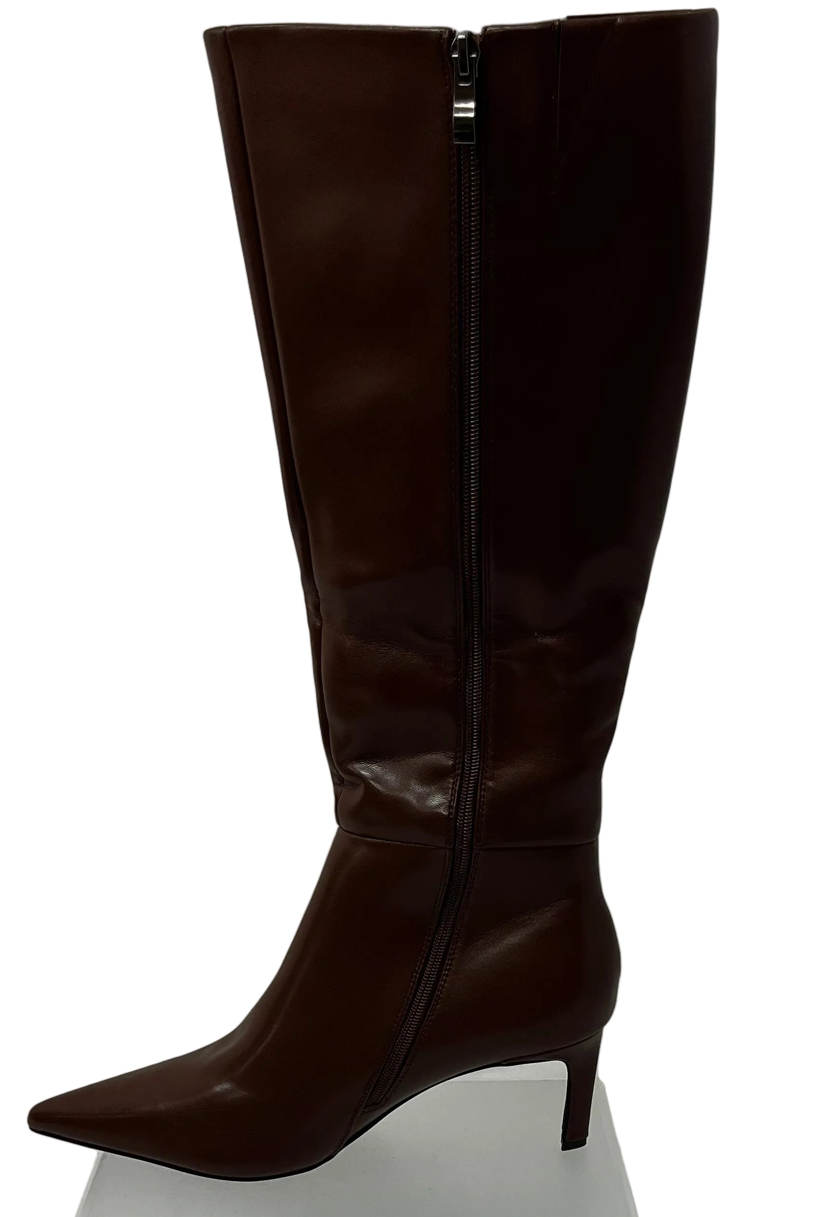 Lot of 2 - MiraAzzurra Women's Brown Knee High Boots Pointed Toe Kitten Heel Size 10 by MiraAzzurra