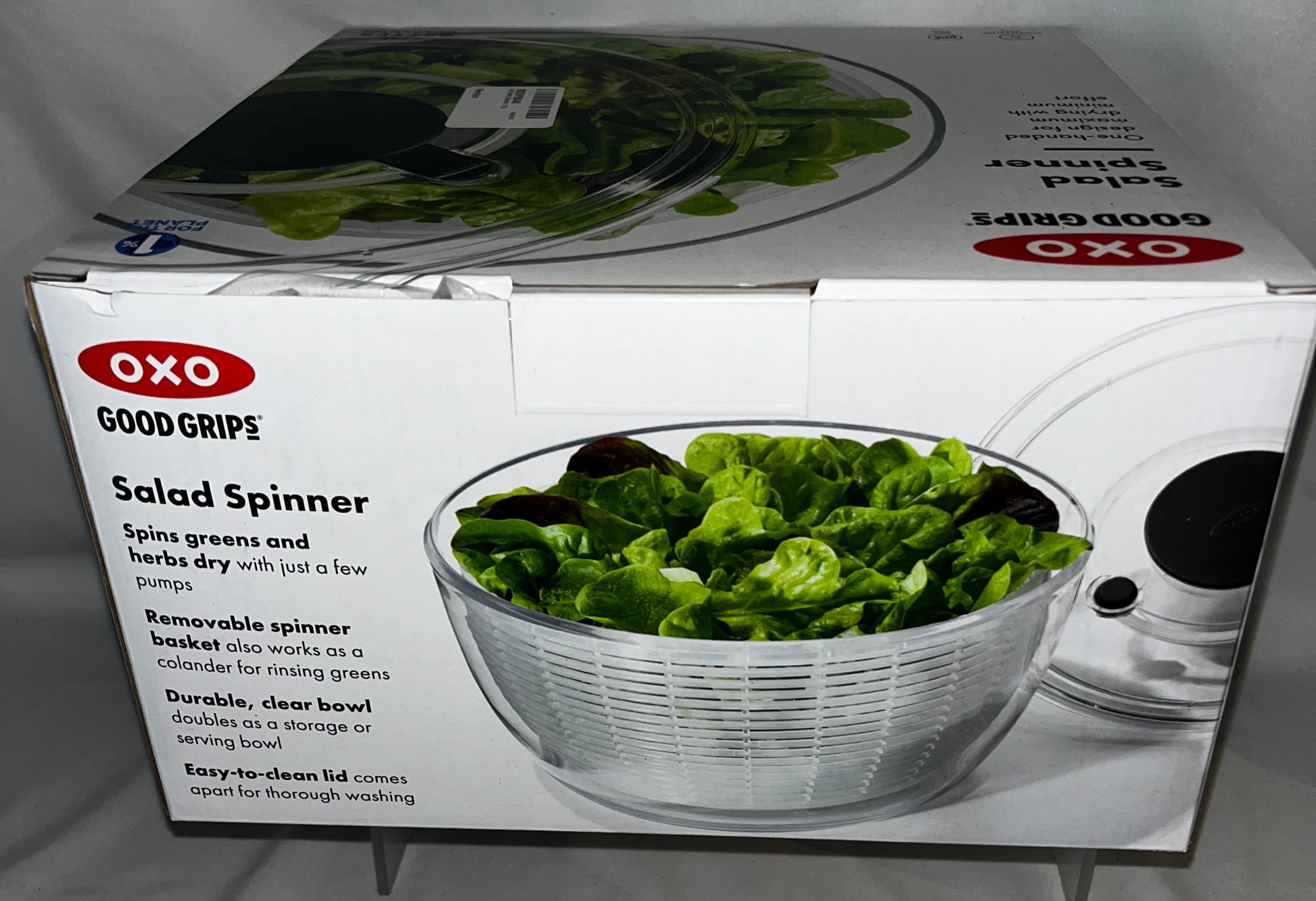 Lot of 2 - OXO Good Grips Salad Spinner Clear Bowl One-Hand Pump New by OXO