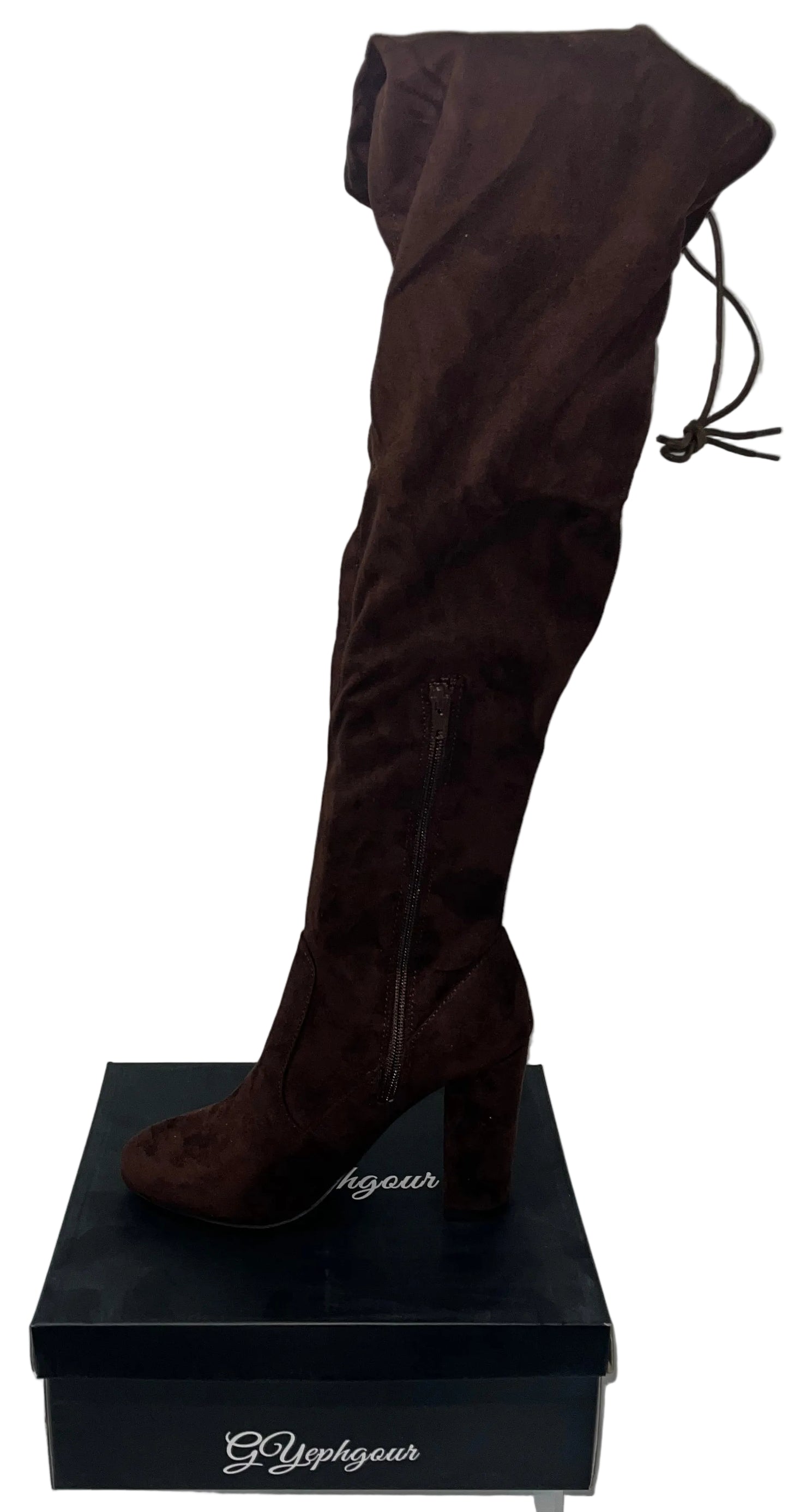 Lot of 5 - Women's Chocolate Brown Over-the-Knee Block Heel Boots Size 9 by GY Yephgour