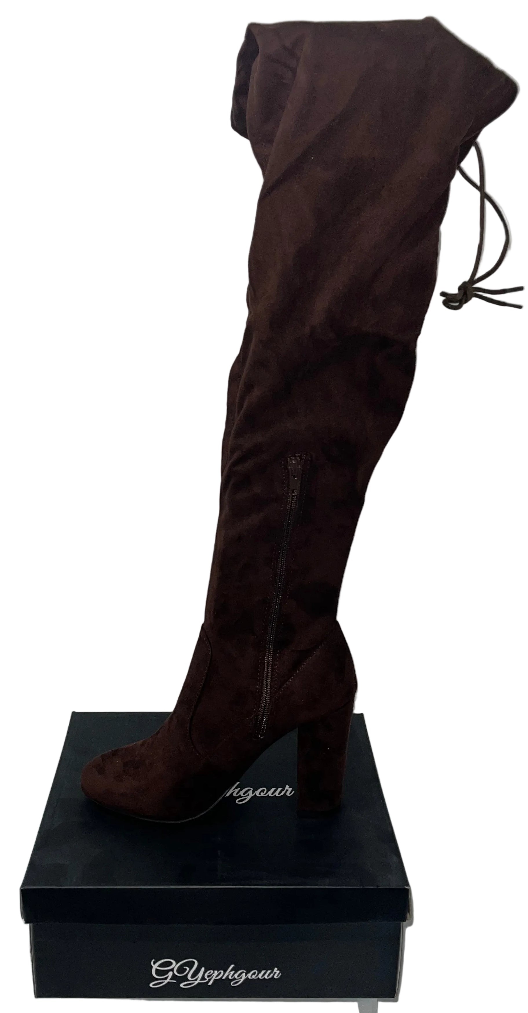 Lot of 5 - Women's Chocolate Brown Over-the-Knee Block Heel Boots Size 9 by GY Yephgour