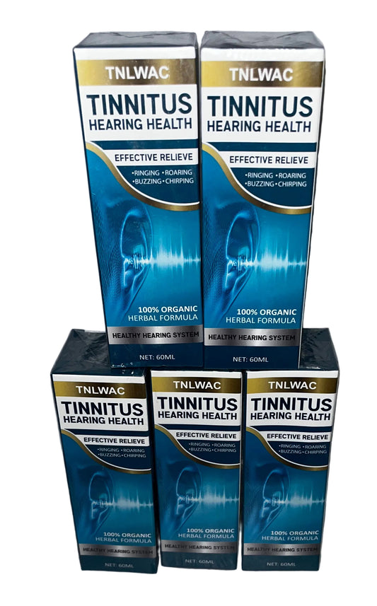 Lot of 5 - Tinnitus Hearing Health Ear Drops Herbal Formula 60ML by Tinnitus