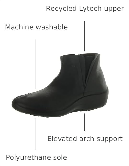 Arcopedico Women's Black Ankle Boots Side Zip Lightweight Comfort Boots Made in Portugal NIB by Arcopedico