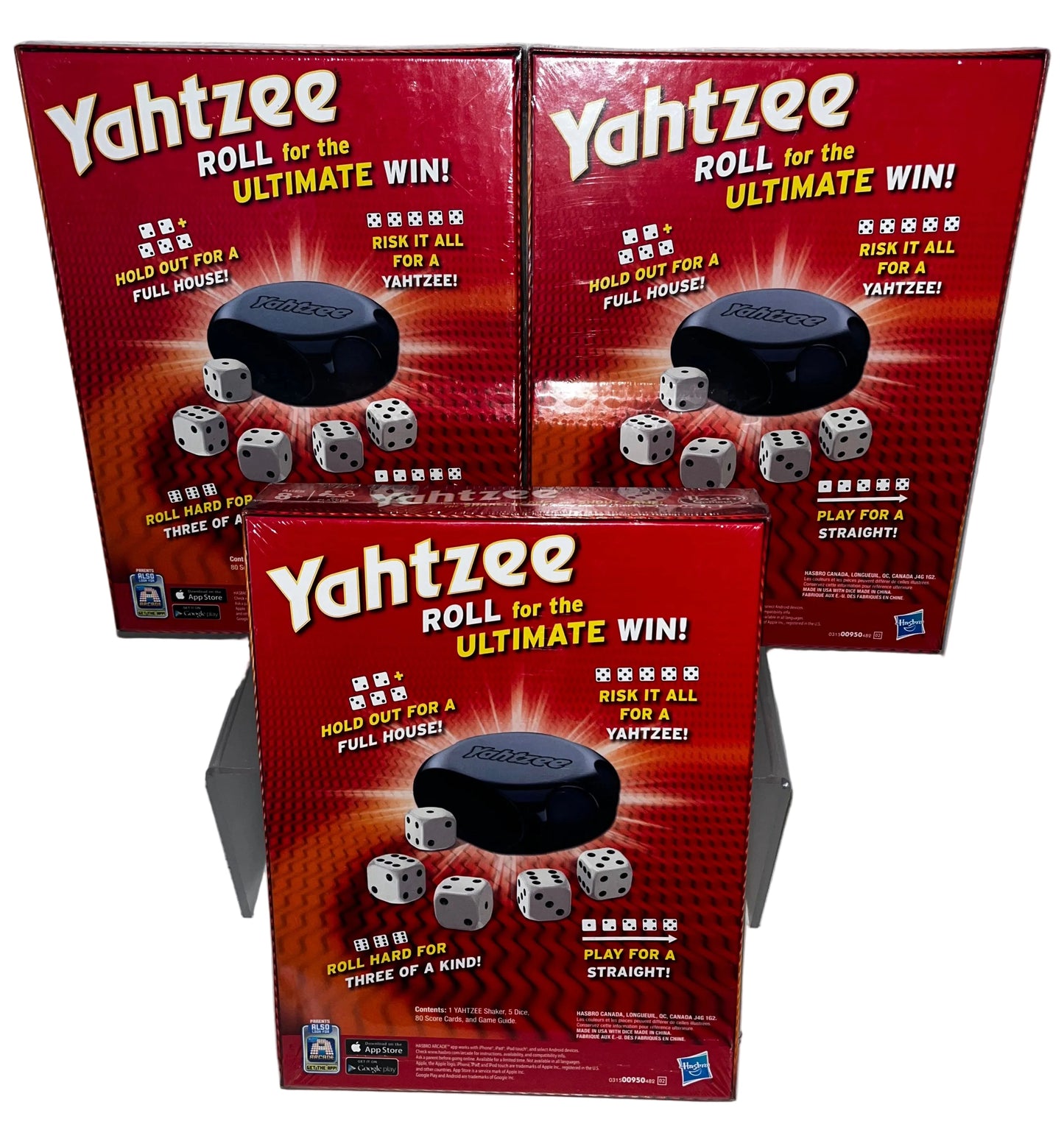 Lot of 3 - Hasbro Yahtzee Dice Game Complete New Sealed by Hasbro Gaming