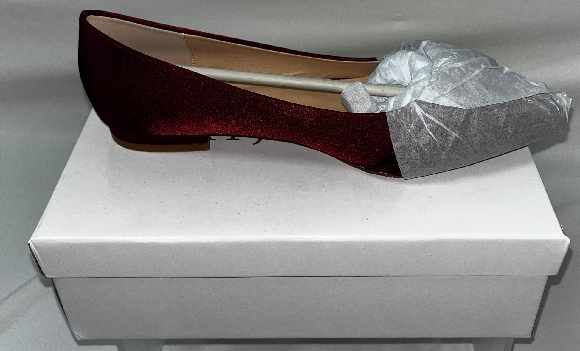 Lot of 3 - ERIJUNOR Women's Burgundy Satin Pointed Toe Wedding Dress Flats Mixed Sizes by ERIJUNOR