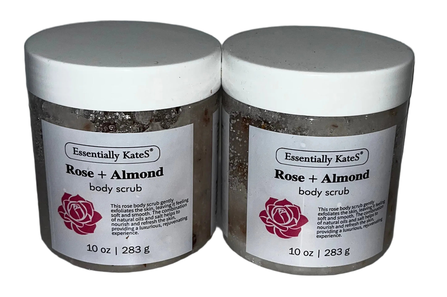 Lot of 8 - Essentially Kates Rose + Almond Body Scrub 10 oz by Essentially Kates