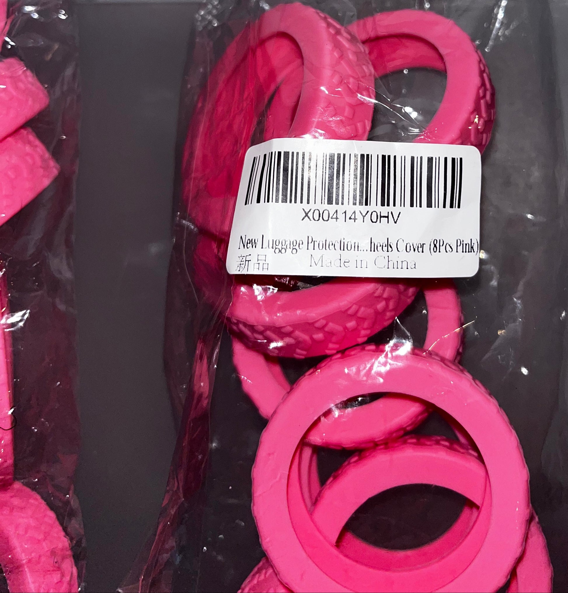 Lot of 2 - 8 Pack Pink Silicone Luggage Wheel Covers