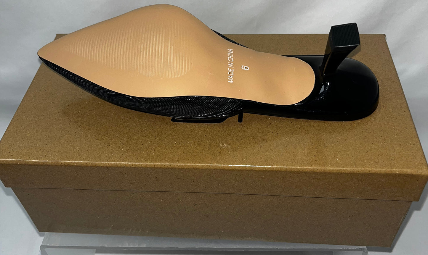 Lot of 2 - Tiuwood Women's Black Mesh Mule Pumps Pointed Toe Kitten Heels US 6 by Tiuwood