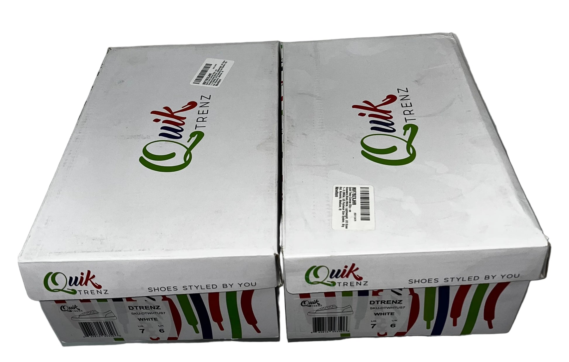 Lot of 2 - Quik Trenz DTrenz White Canvas Casual Sneakers Men's US Size 7 by Quik Trenz