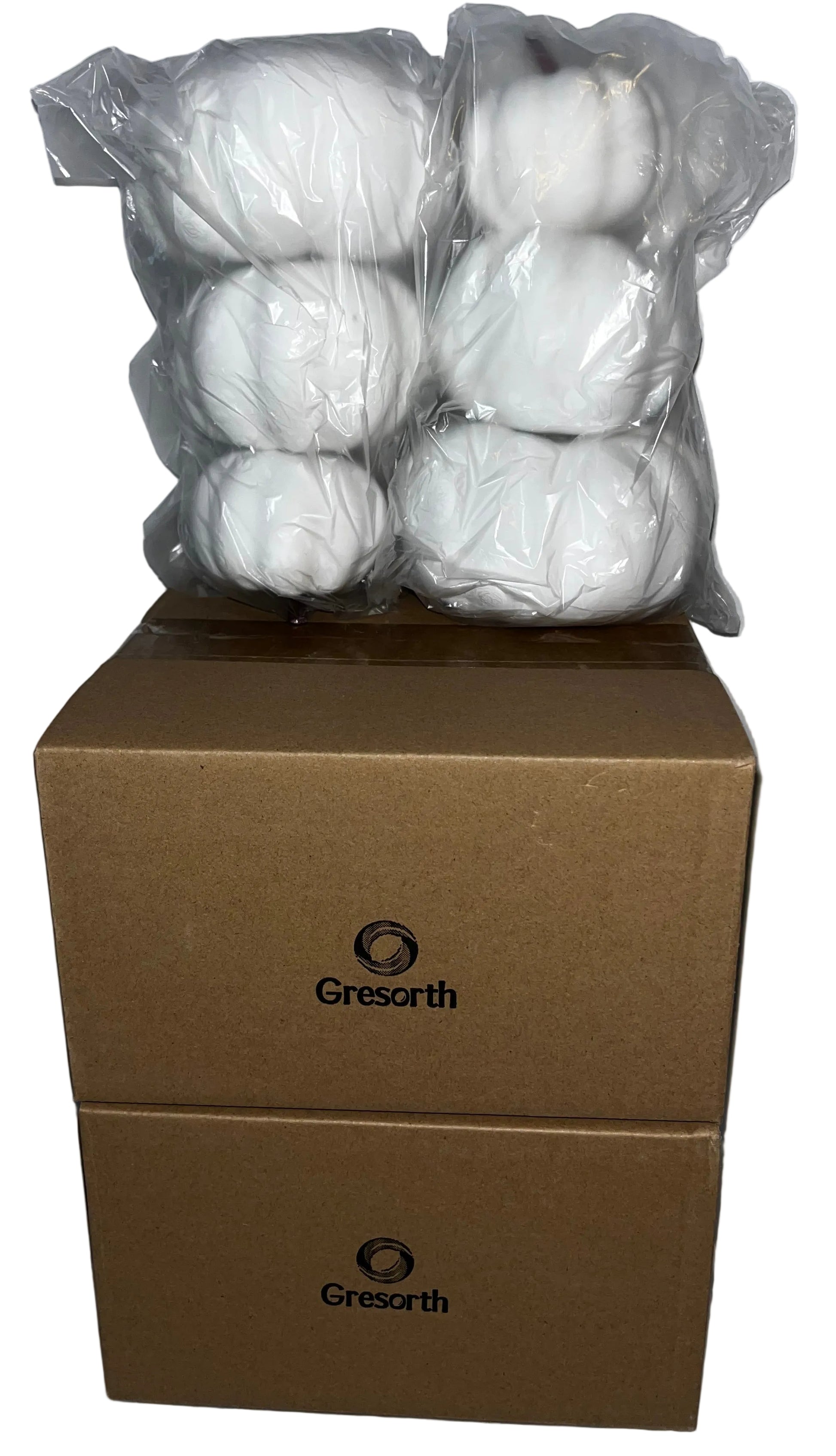 Lot of 2 - Artificial White Pumpkins Halloween Fall Decor Foam Pumpkins by Gresorth