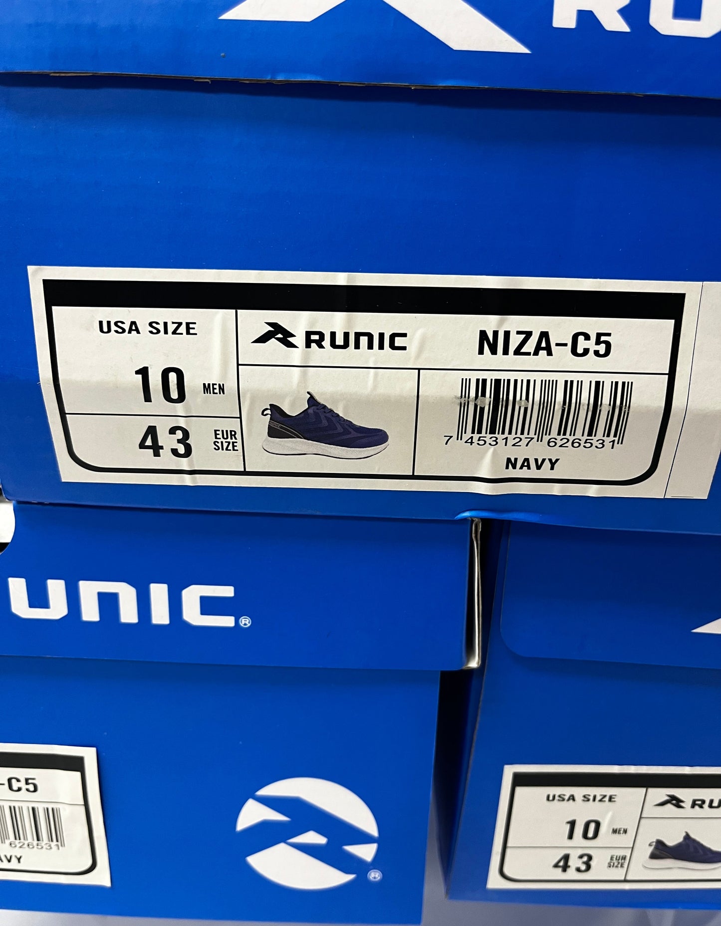 Lot of 3 - Runic NIZA-C5 Men's Running Shoes Navy Size 10 Athletic Sneakers by Runic