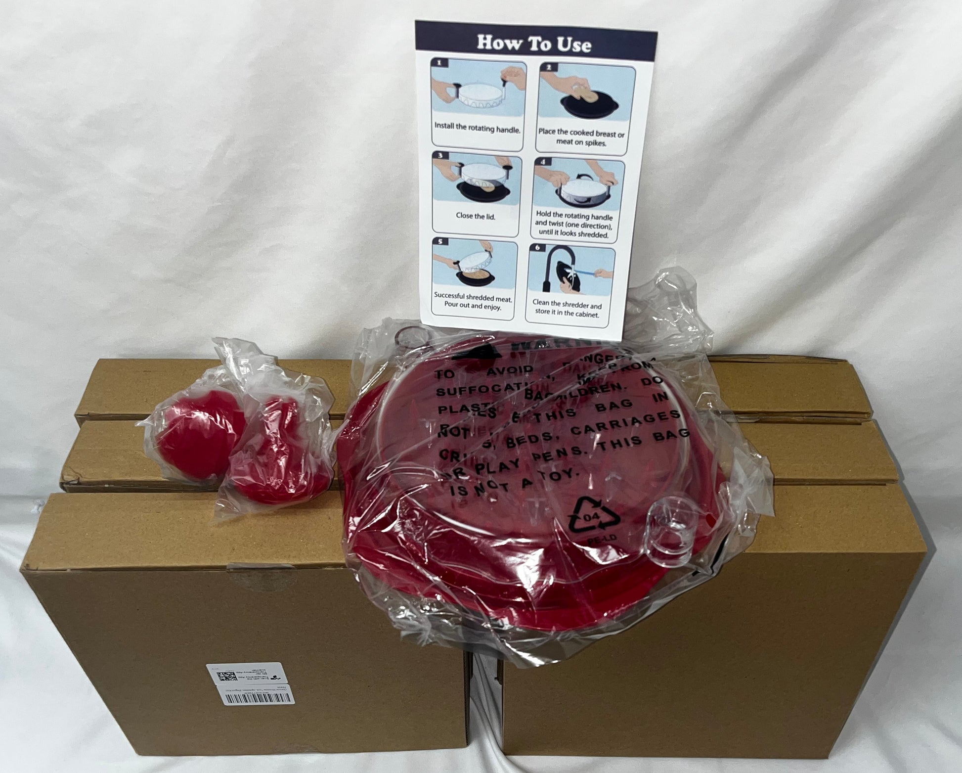 Lot of 9 - Hundop Chicken Shredder Tool Twist Meat Shredder Black & Red New by Hundop