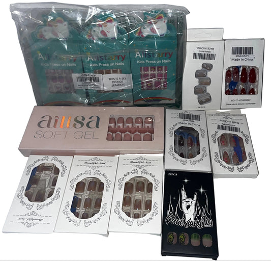 Mixed Lot of Press On Nails, Nail Art, Kids Gel French Tip Wholesale Bundle by Instant Mani