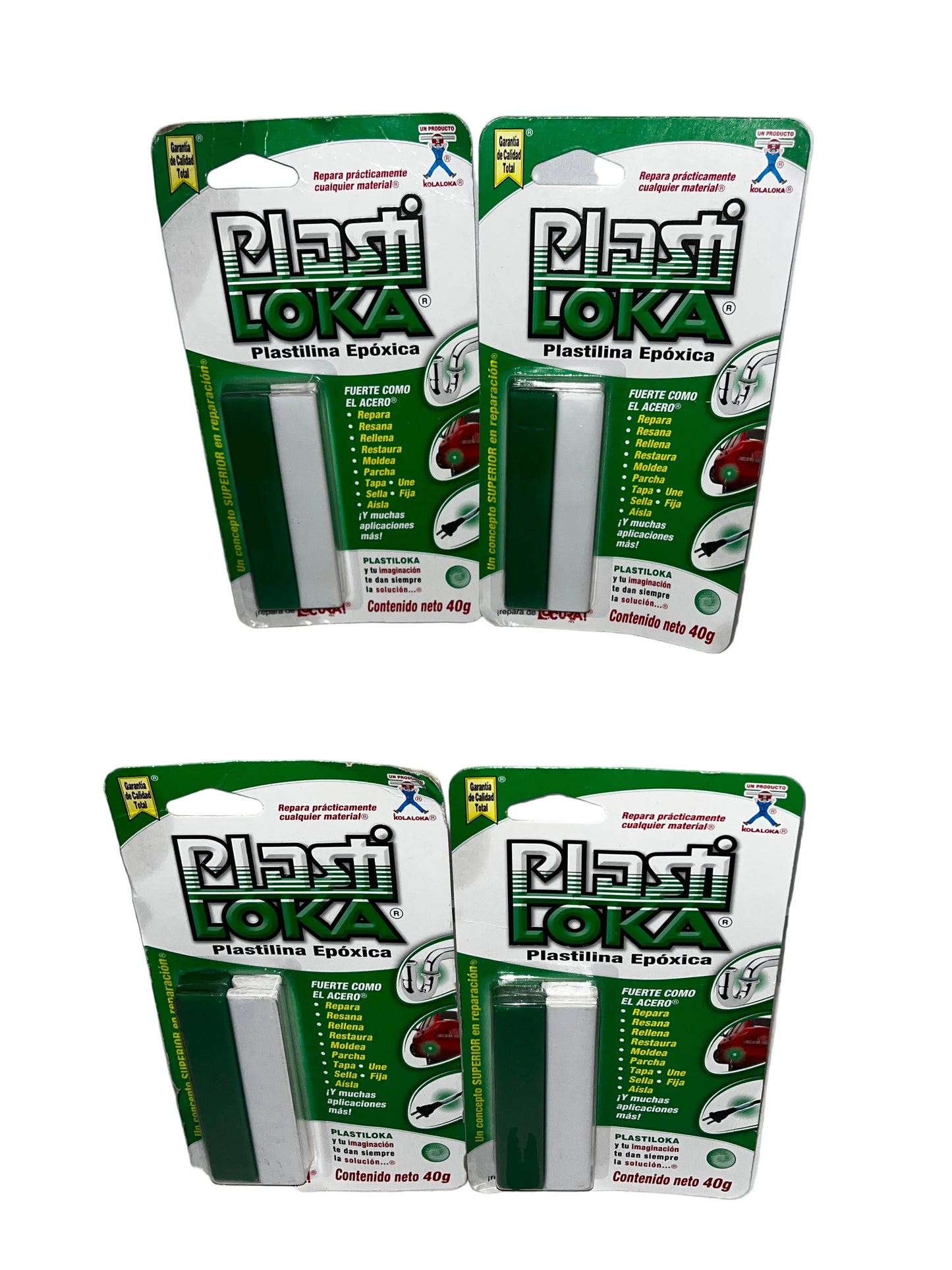 Lot of 4 - PlastiLOKA Epoxy Putty Sticks 40g Repair Compound Adhesive by PlastiLOKA