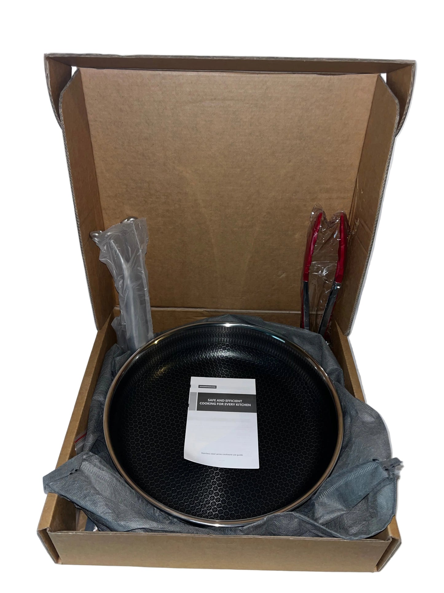Lot of 3 - Stainless Steel Honeycomb Nonstick Frying Pans 12.4" by XINGMENGXIANG