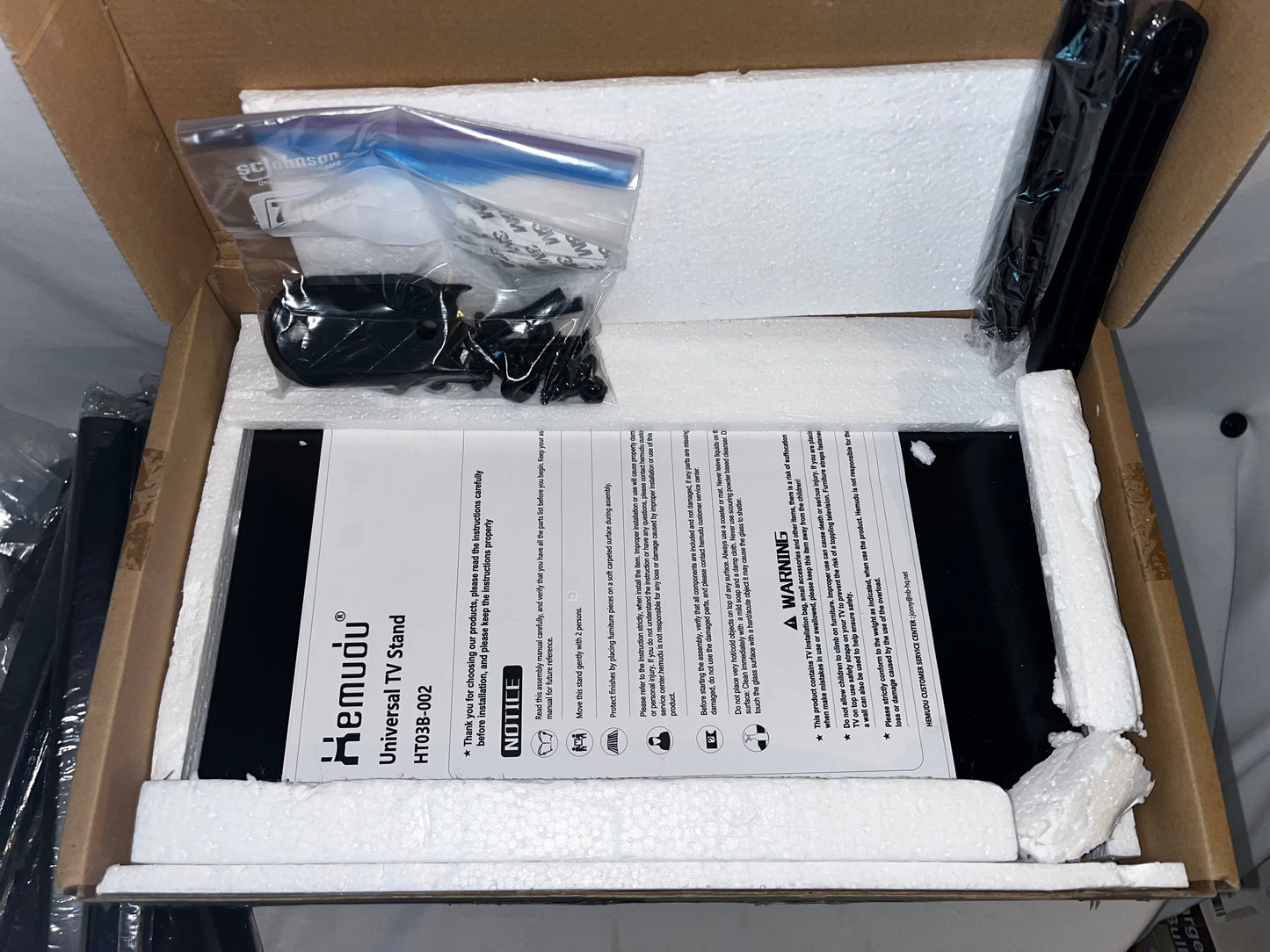 Lot of 2 - Hemudu Universal TV Stand HT03B-002 Adjustable Tabletop Mount by Hemudu
