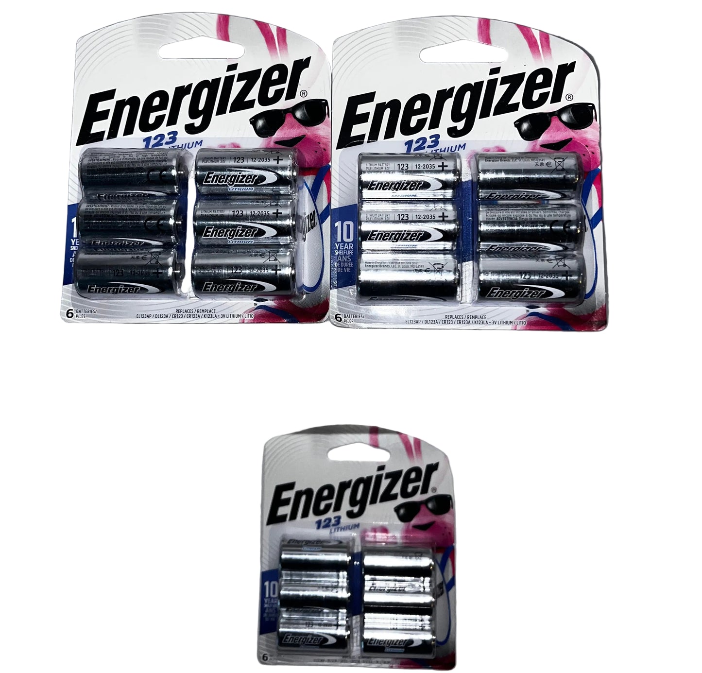 Lot of 3 - Energizer 123 Lithium Battery 6-Pack CR123A EL123APB-6 by Energizer