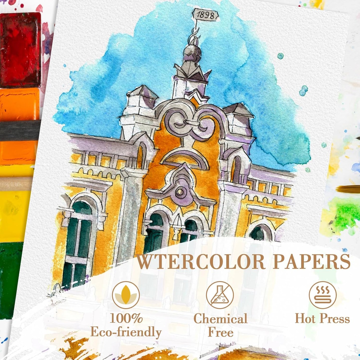 Lot of 16 - Watercolor Pads 5x7 100% Cotton Acid Free 140lb by Tumuarta