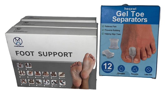 Lot of 4 - Foot Support Toe HZMEMNUN Separator Gel Bunion Relief Care Sets by HZMEMNUN & HEQXWL