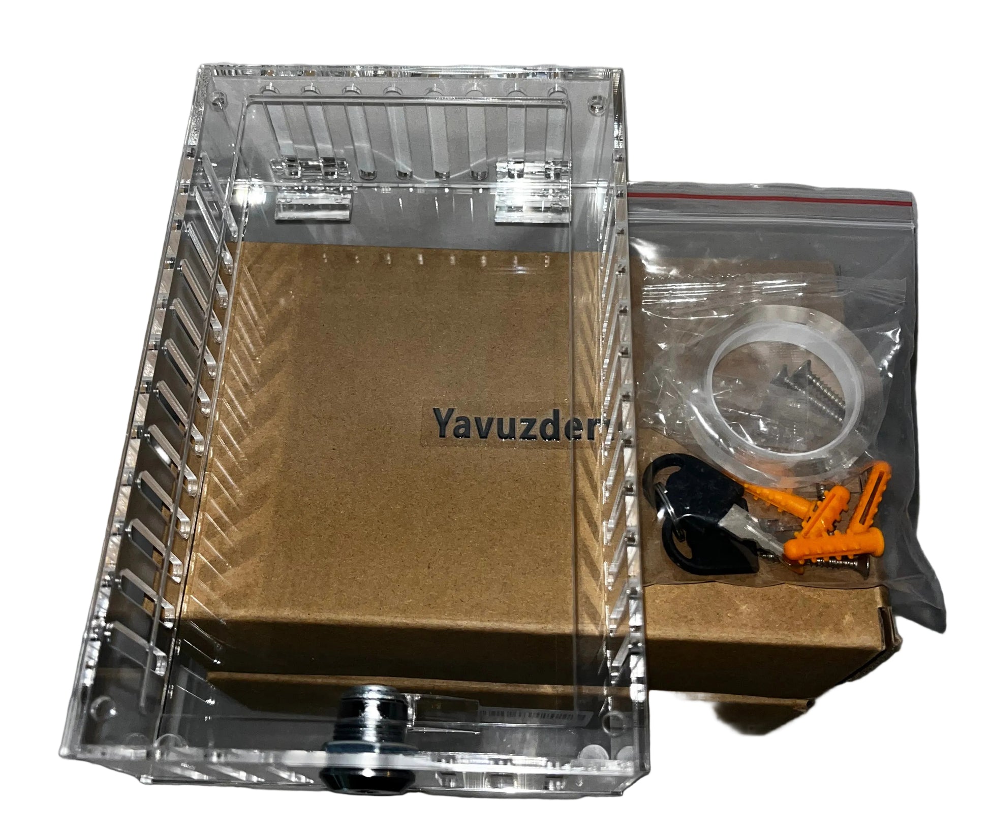 Lot of 2 - Thermostat Lock Boxes with Keys Clear Acrylic Wall Mount Covers