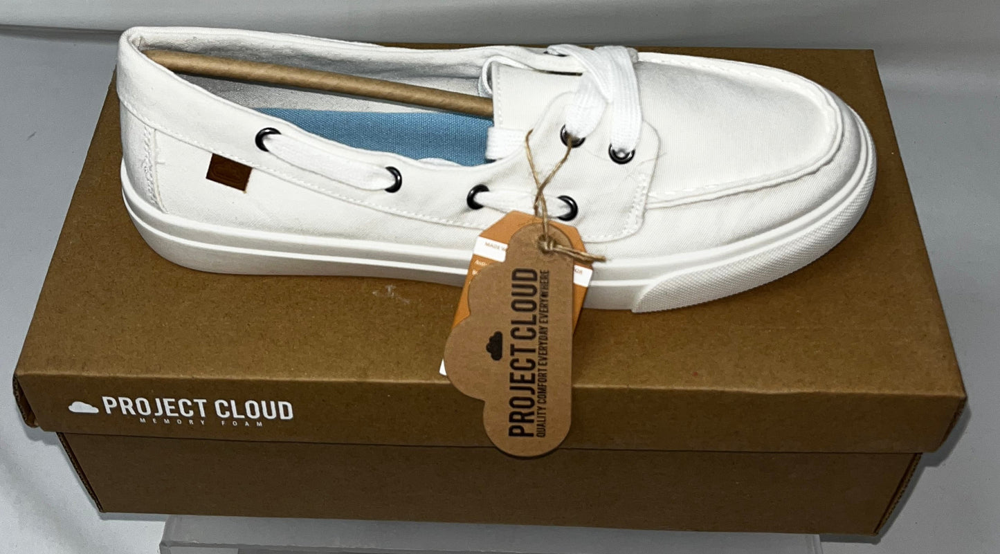 Lot of 13 - Project Cloud Women's White Memory Foam Boat Shoes Sizes 7.5 & 8.5 by Project Cloud